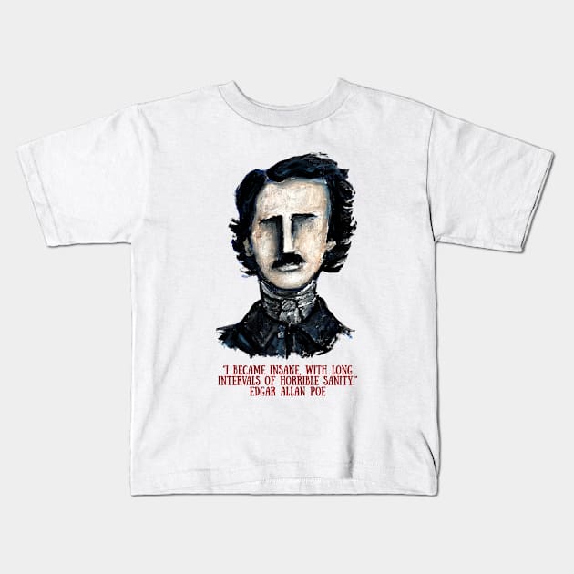 Edgar Allan Poe Kids T-Shirt by micalef